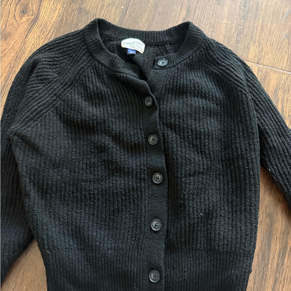Universal Thread Black Ribbed Cardigan